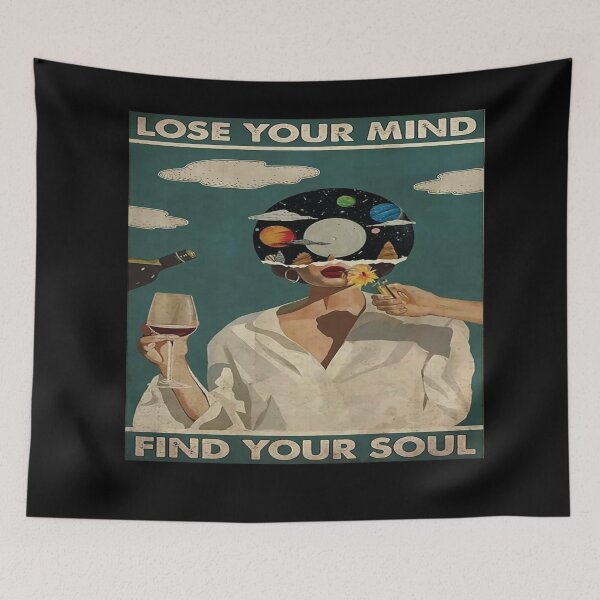 Item preview, Lose Your Mind Find Your Soul Vintage Poster, Girl With Wine Art, Music Wall Art Poster, Music Vintage Poster, Music Retro Poster designed and sold by Adbor-Tb.