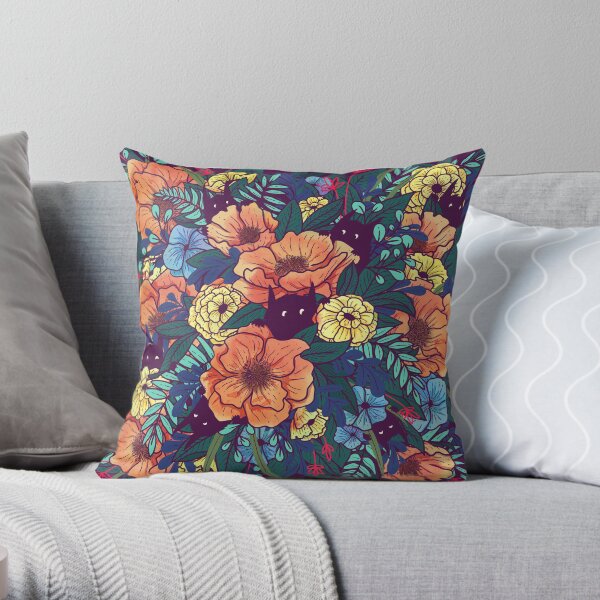 Wild Flowers Throw Pillow
