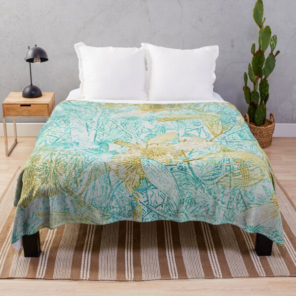 Item preview, Hakea, Yellow Ochre and Aqua Blue designed and sold by TripodDogShop.