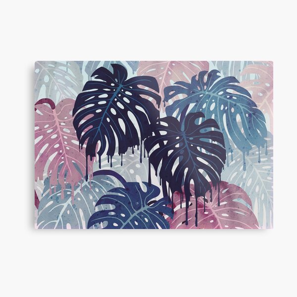 Monstera Melt Metal Print