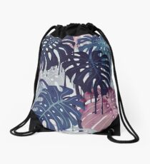 Monstera Melt Drawstring Bag