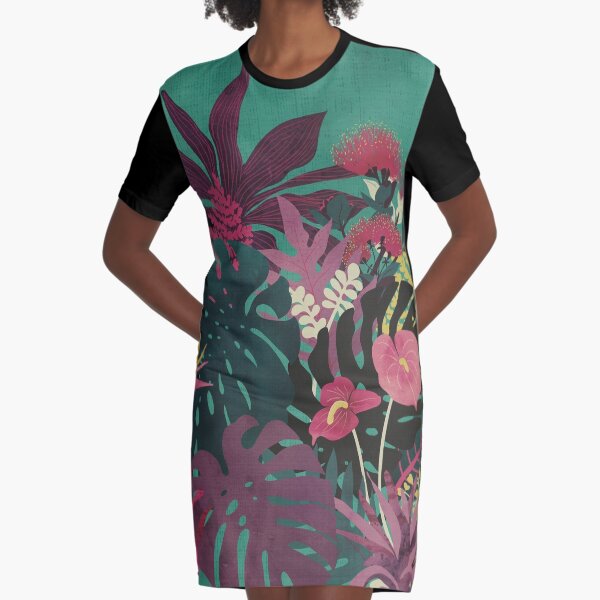 Tropical Tendencies Graphic T-Shirt Dress