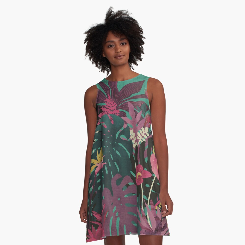Tropische Tendenzen A-Linien Kleid