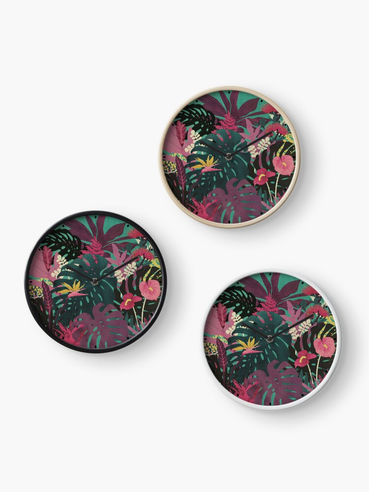 Thumbnail 3 of 4, Clock, Tropical Tendencies designed and sold by littleclyde.
