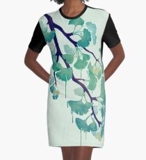 O Ginkgo (in Green) Graphic T-Shirt Dress