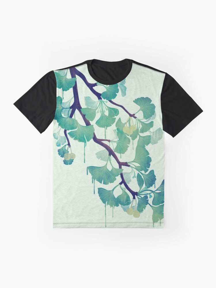Alternate view of O Ginkgo (in Green) Graphic T-Shirt