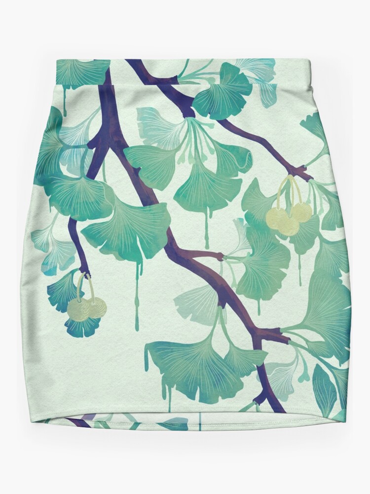 Thumbnail 3 of 4, Mini Skirt, O Ginkgo (in Green) designed and sold by littleclyde.