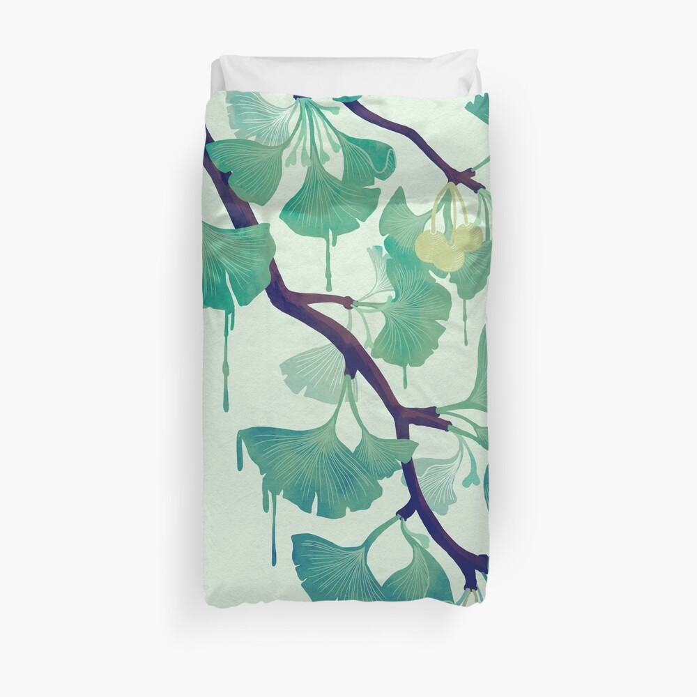 O Ginkgo (in Green) Duvet Cover