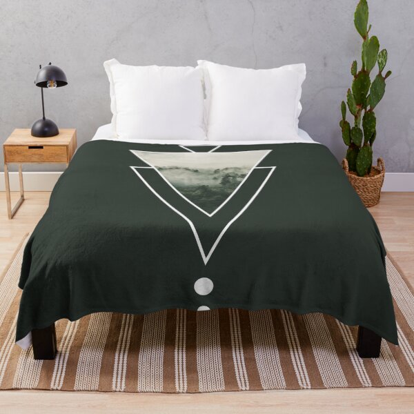 Item preview, Aesthetic Foggy Forest View with Triangles designed and sold by cerenalkan.