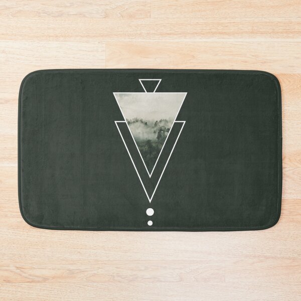 Item preview, Aesthetic Foggy Forest View with Triangles designed and sold by cerenalkan.