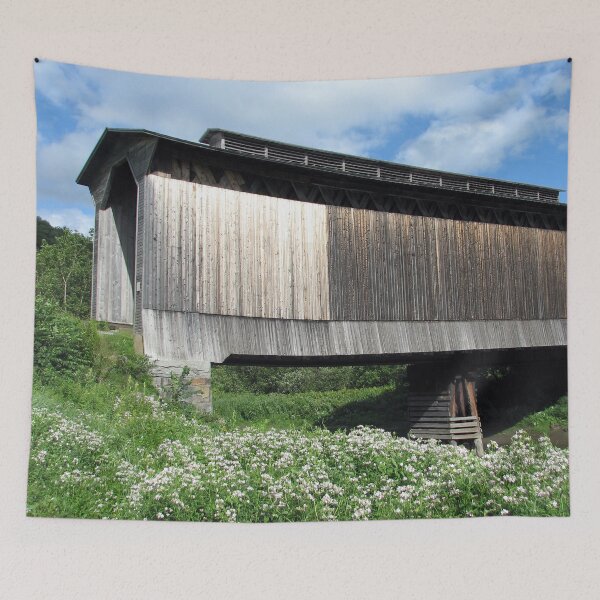Item preview, Fisher Railroad Covered Bridge Wolcott, Vermont designed and sold by gotucoveredart.
