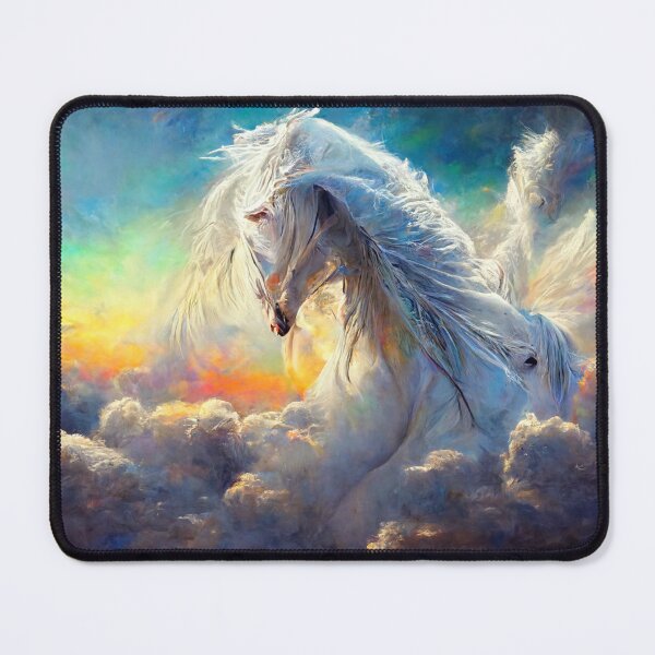 Item preview, Abstract White Horse in the Clouds. Mystical Pastel Colors Art designed and sold by Pet Shelter.