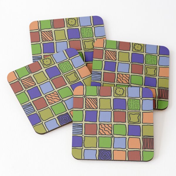 Item preview, Colourful Doodle Squares designed and sold by korynaq.