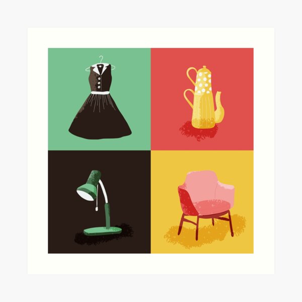 Retro design and mid-century stuff Art Print