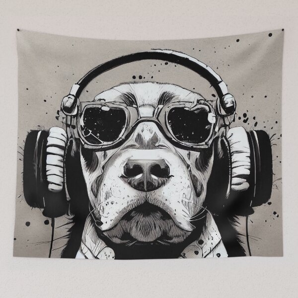 Item preview, Cool dog listens to music designed and sold by MAV-Arts.