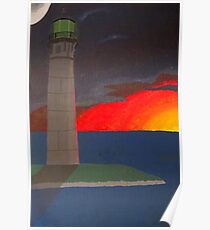 A Lighthouse Sunset Poster