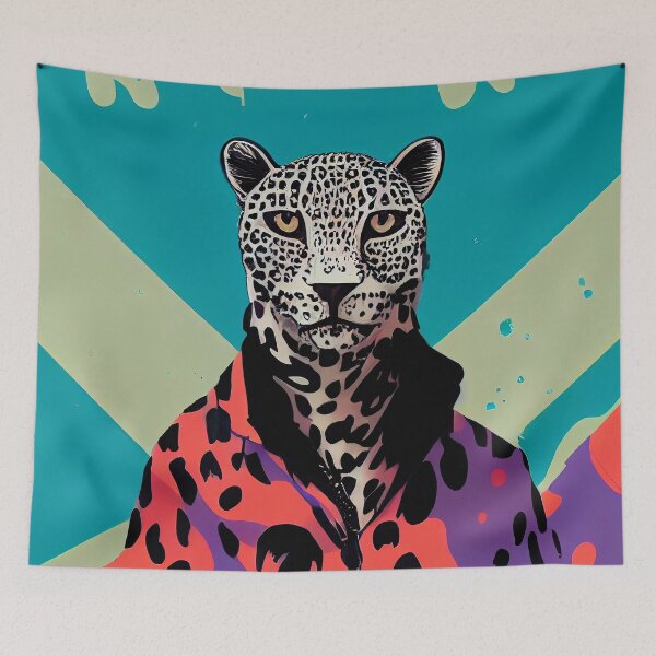 Item preview, White leopard with jacket designed and sold by MAV-Arts.