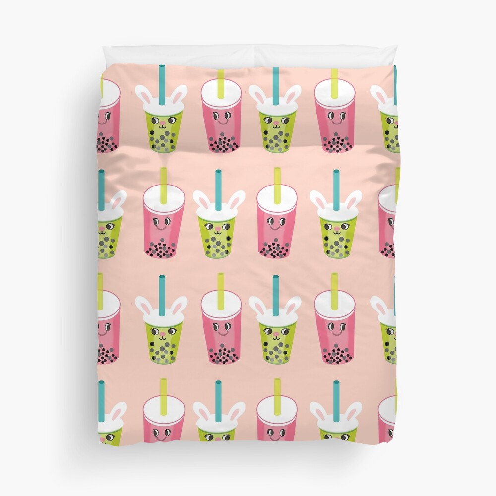 "Boba / Bubble Tea / Pearl Milk Tea" Duvet Cover for Sale by