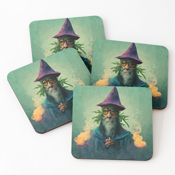 Item preview, Smoking weed wizard designed and sold by WeirdStation.