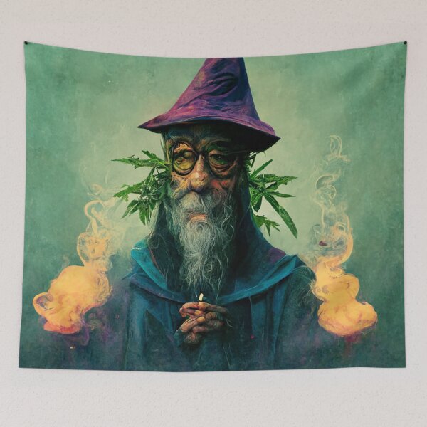 Item preview, Smoking weed wizard designed and sold by WeirdStation.