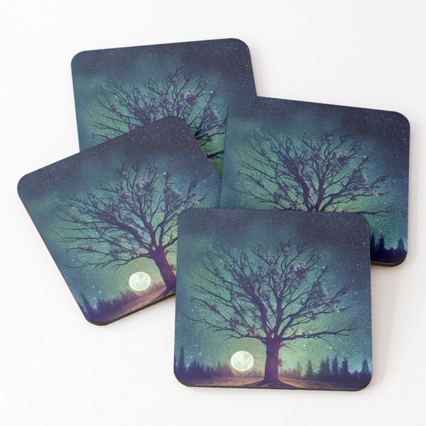 Item preview, Midnight tree illuminated by full moon designed and sold by Paradigme.