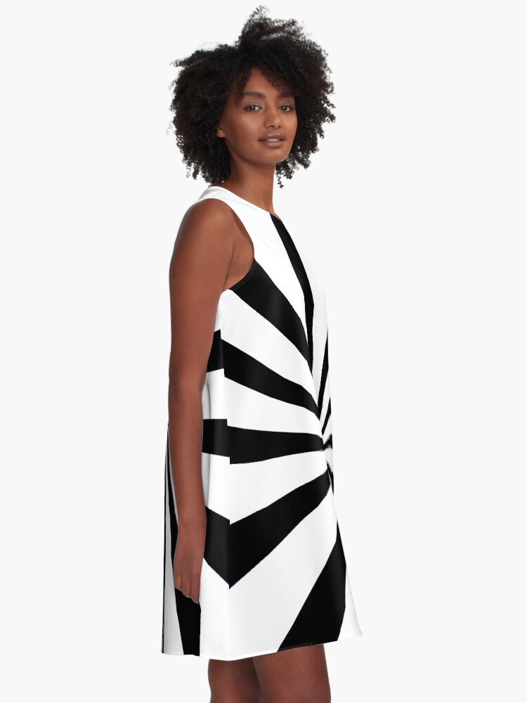Alternate view of Black and white starburst | Duvet bedspread and cushion A-Line Dress