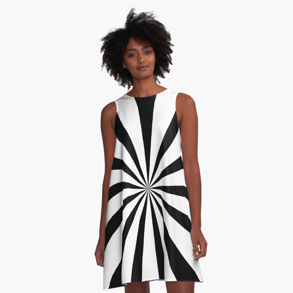 Black and white starburst | Duvet bedspread and cushion A-Line Dress