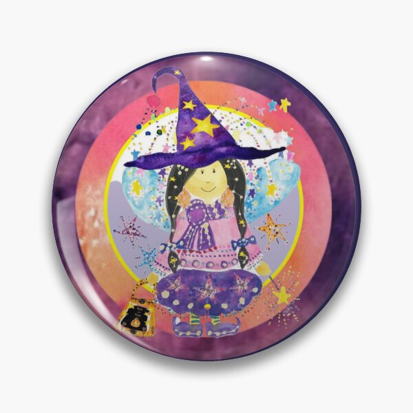 Item preview, Sugar Plum Witch having fun at the Halloween Ball Watercolour Collage designed and sold by DefaultOneWorld.