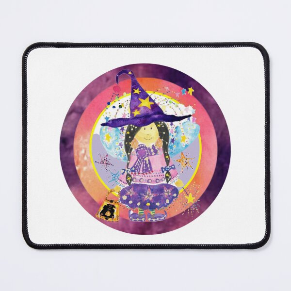 Item preview, Sugar Plum Witch having fun at the Halloween Ball Watercolour Collage designed and sold by DefaultOneWorld.