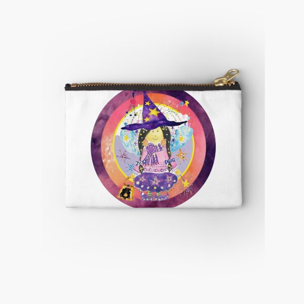 Item preview, Sugar Plum Witch having fun at the Halloween Ball Watercolour Collage designed and sold by DefaultOneWorld.