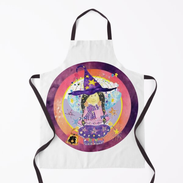 Item preview, Sugar Plum Witch having fun at the Halloween Ball Watercolour Collage designed and sold by DefaultOneWorld.