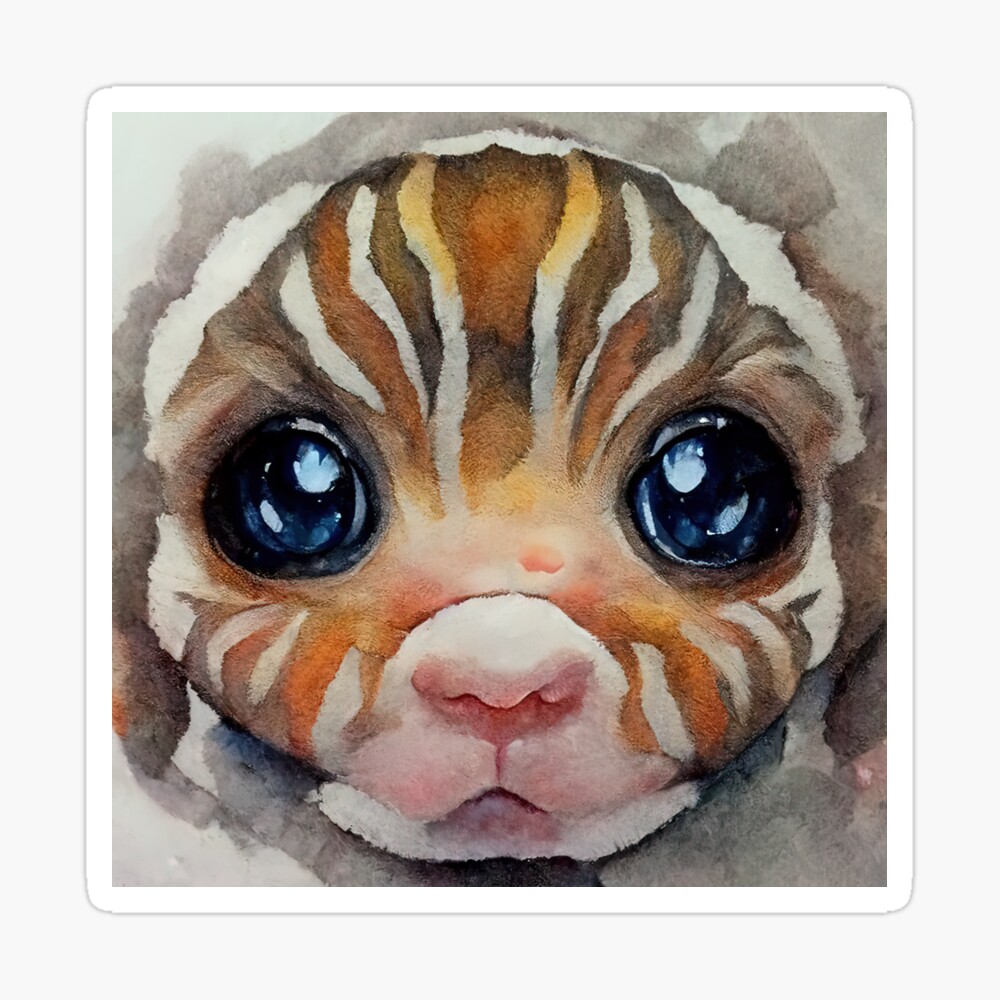 White Baby Tiger Sticker for Sale by Strivient