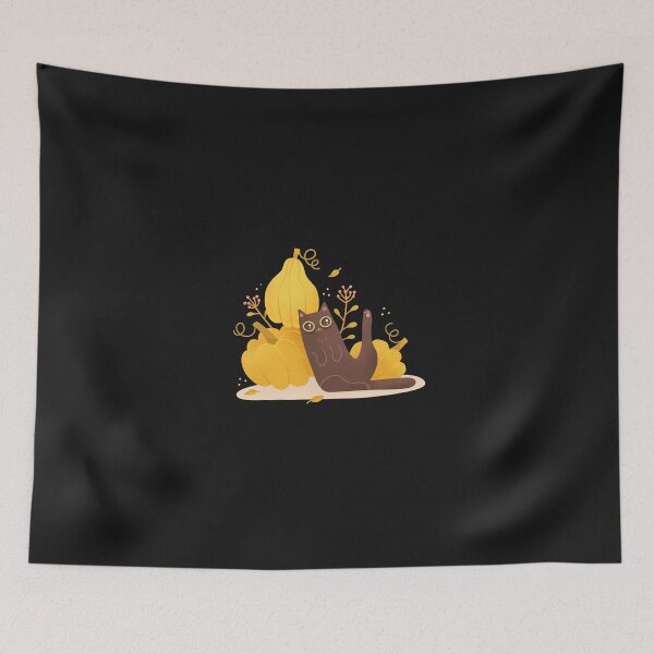 Item preview, Cartoon black cat sitting with pumpkins designed and sold by WeBestdesign.