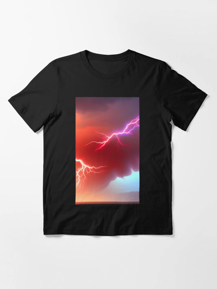 Lightning Bolt in Thunderstorm, Ai Generated Art  Kids T-Shirt