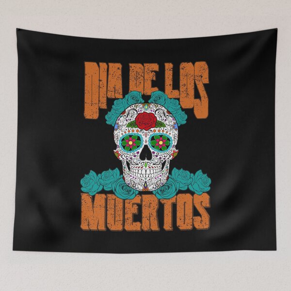 Item preview, Dios De Los Muertos Distressed Text Day of the Dead Calavera Sugar Skull designed and sold by Rongway76.