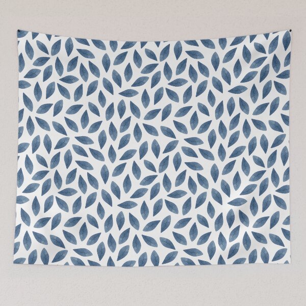 Item preview, Blue Watercolor Leaves Pattern designed and sold by helga-wigandt.