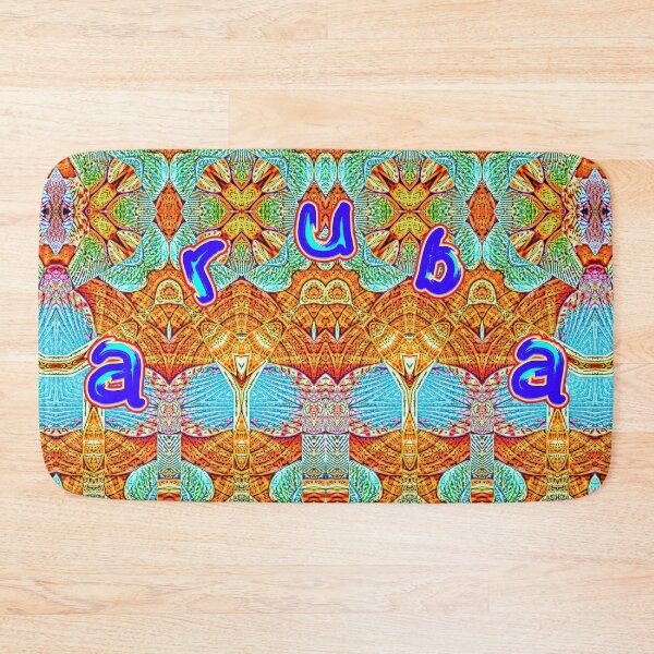 Item preview, UNFORGETTABLE SOUVENIRS OF THE ARUBA CARNIVAL - ARUBA GEOMETRIC ABSTRACT SHELL PAINTING - ARUBA PARADISE ISLAND - ARUBA ONE HAPPY ISLAND. designed and sold by Ralek.