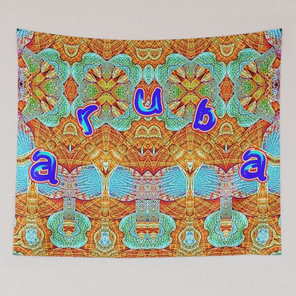 Item preview, UNFORGETTABLE SOUVENIRS OF THE ARUBA CARNIVAL - ARUBA GEOMETRIC ABSTRACT SHELL PAINTING - ARUBA PARADISE ISLAND - ARUBA ONE HAPPY ISLAND. designed and sold by Ralek.