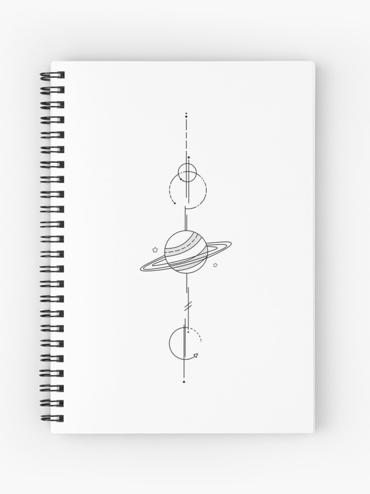 black white space drawing Notebook by pattern-space-love