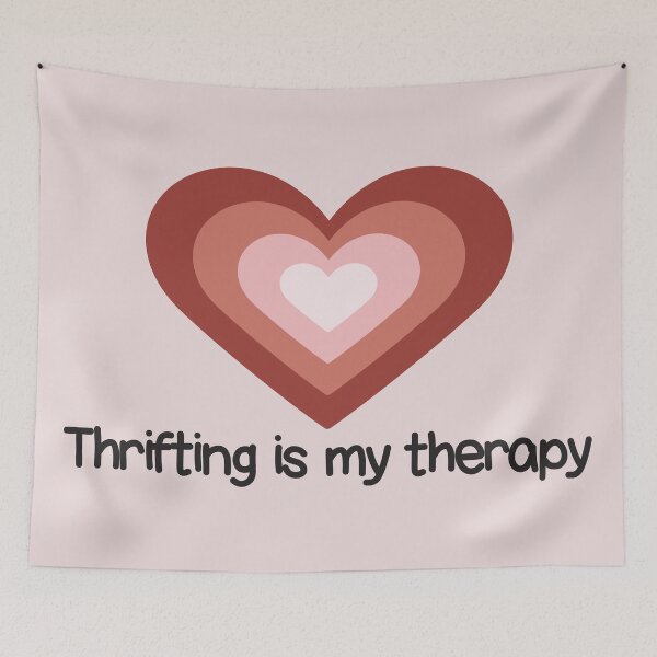 Item preview, Cute Heart Thrifting is My Therapy designed and sold by bolimj.