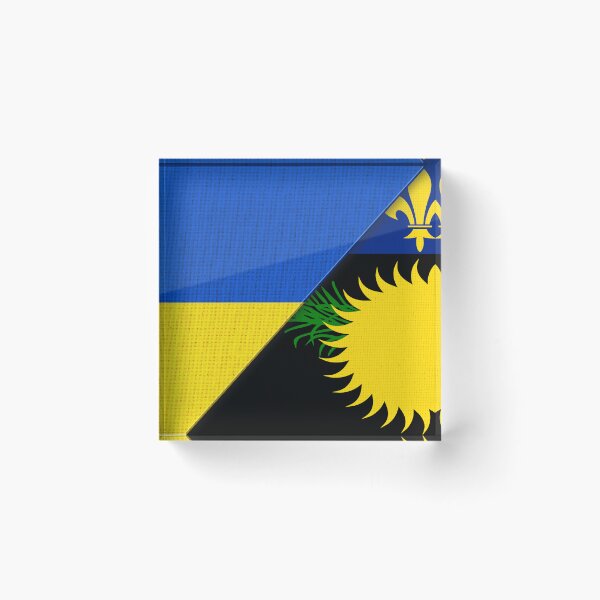 Item preview, Union of two countries. Flag of Ukraine and Guadeloupe. 3D illustration designed and sold by Decoriolus.