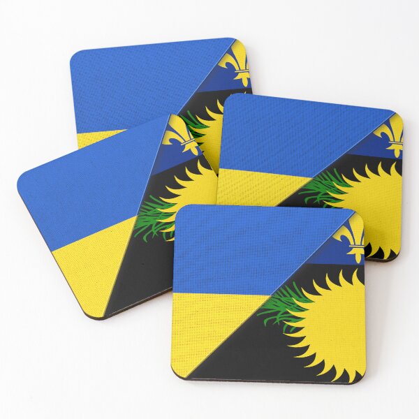 Item preview, Union of two countries. Flag of Ukraine and Guadeloupe. 3D illustration designed and sold by Decoriolus.