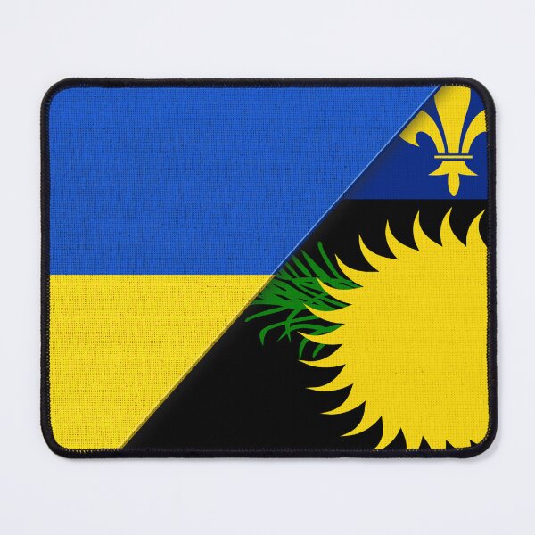 Item preview, Union of two countries. Flag of Ukraine and Guadeloupe. 3D illustration designed and sold by Decoriolus.