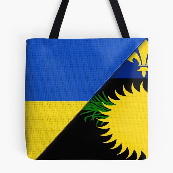 Item preview, Union of two countries. Flag of Ukraine and Guadeloupe. 3D illustration designed and sold by Decoriolus.