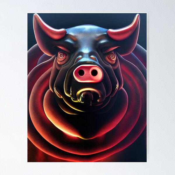 Item preview, Satan in the form of a devilish pig resembling a monster designed and sold by ART NeuroSmARTxx.