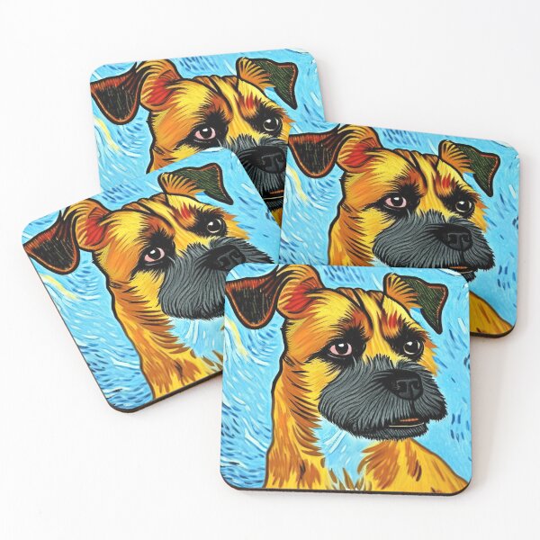 Item preview, Border Terrier Dog, Painting in the style of Van Gogh (design #02) designed and sold by Rachid-B.