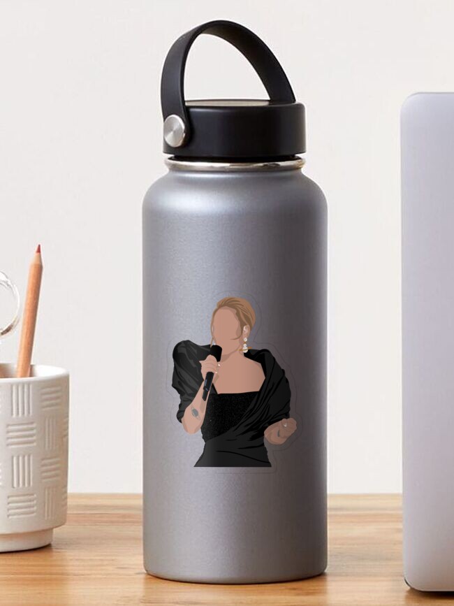 singer adele reusable sticker paper bottle