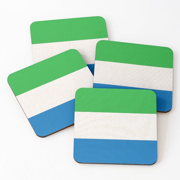 Item preview, Flag of Sierra Leone. Sierra Leone flag on fabric surface designed and sold by Decoriolus.