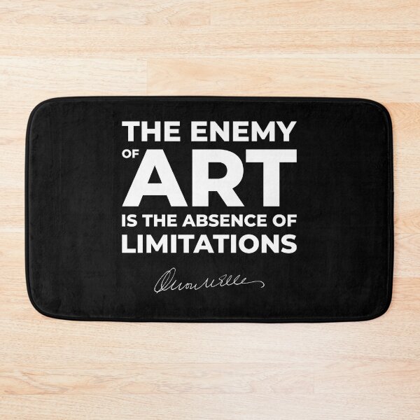 Item preview, Orson Welles Quote - The enemy of art is the absence of limitations (White Text) designed and sold by STUDIO-72.