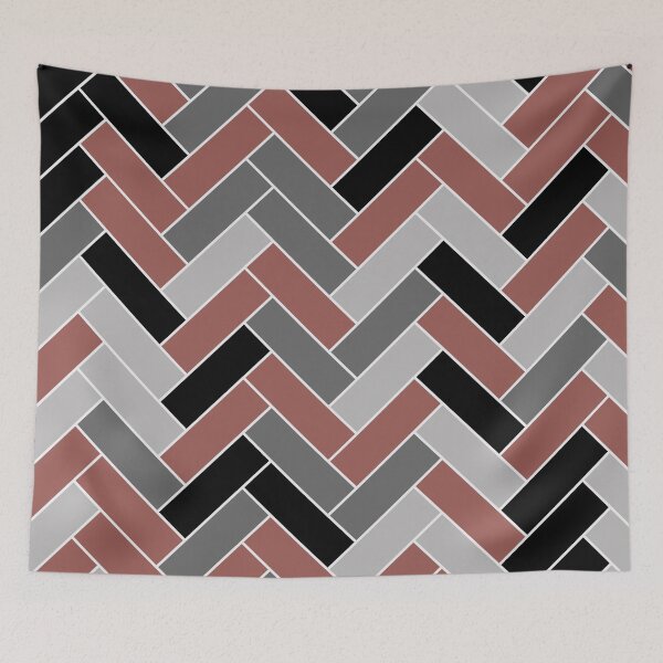 Item preview, Red Black Gray Herringbone Pattern Pairs Graham and Brown 2023 COTY Alizarin designed and sold by ColorOfTheYears.